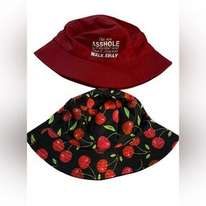 2Pk Cherry Print Bucket Hat